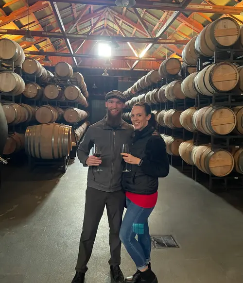 Dr. Matt with his wife at a wine tasting